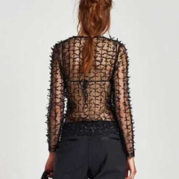 Zara sheer bows top - Picture 4 of 7